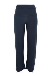 Product shot of the Houston Relaxed Pant in colour Petrol (Blue), from the front