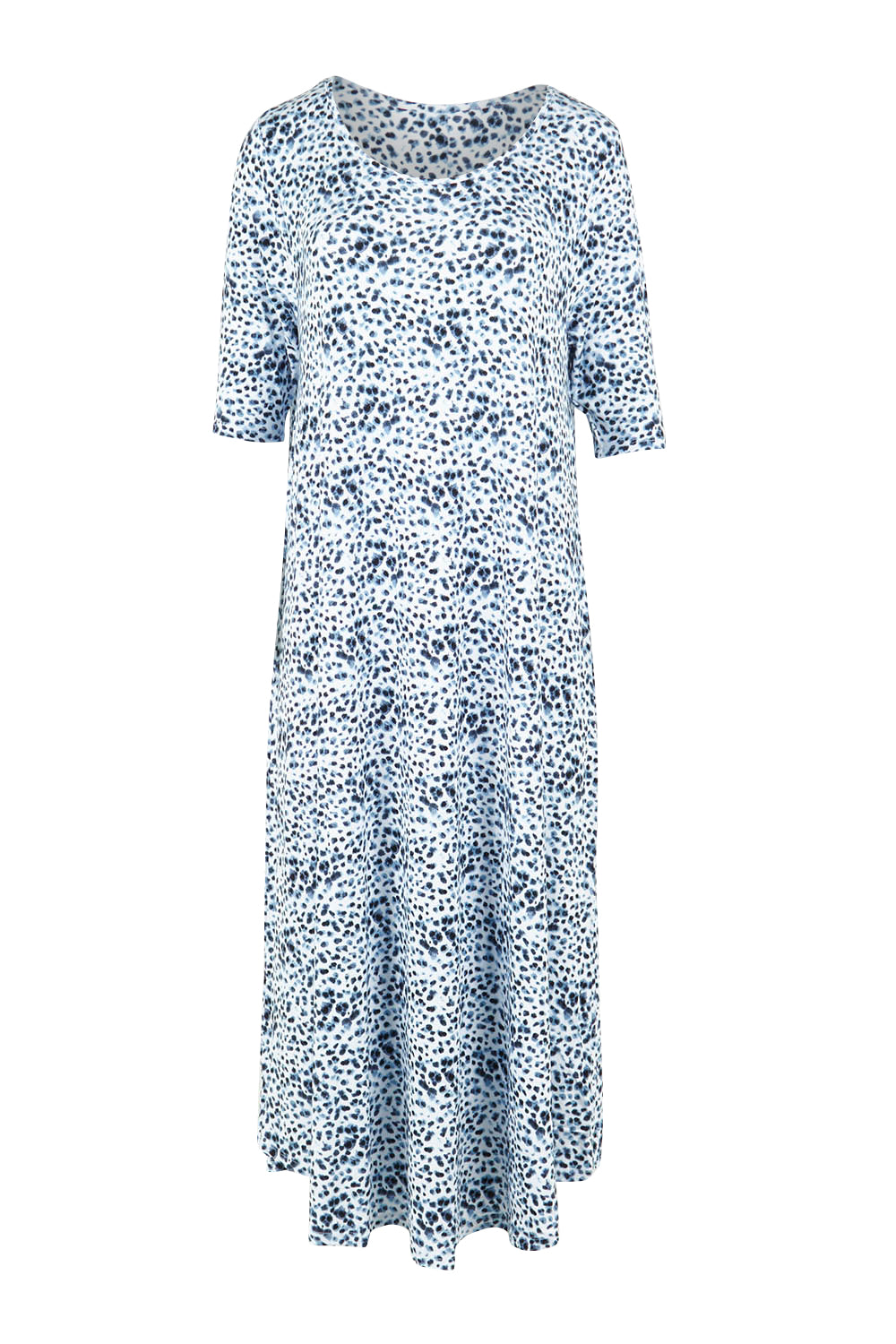 Product shot of the Marlene Bamboo Dress in colour Snowleop (White), from the front