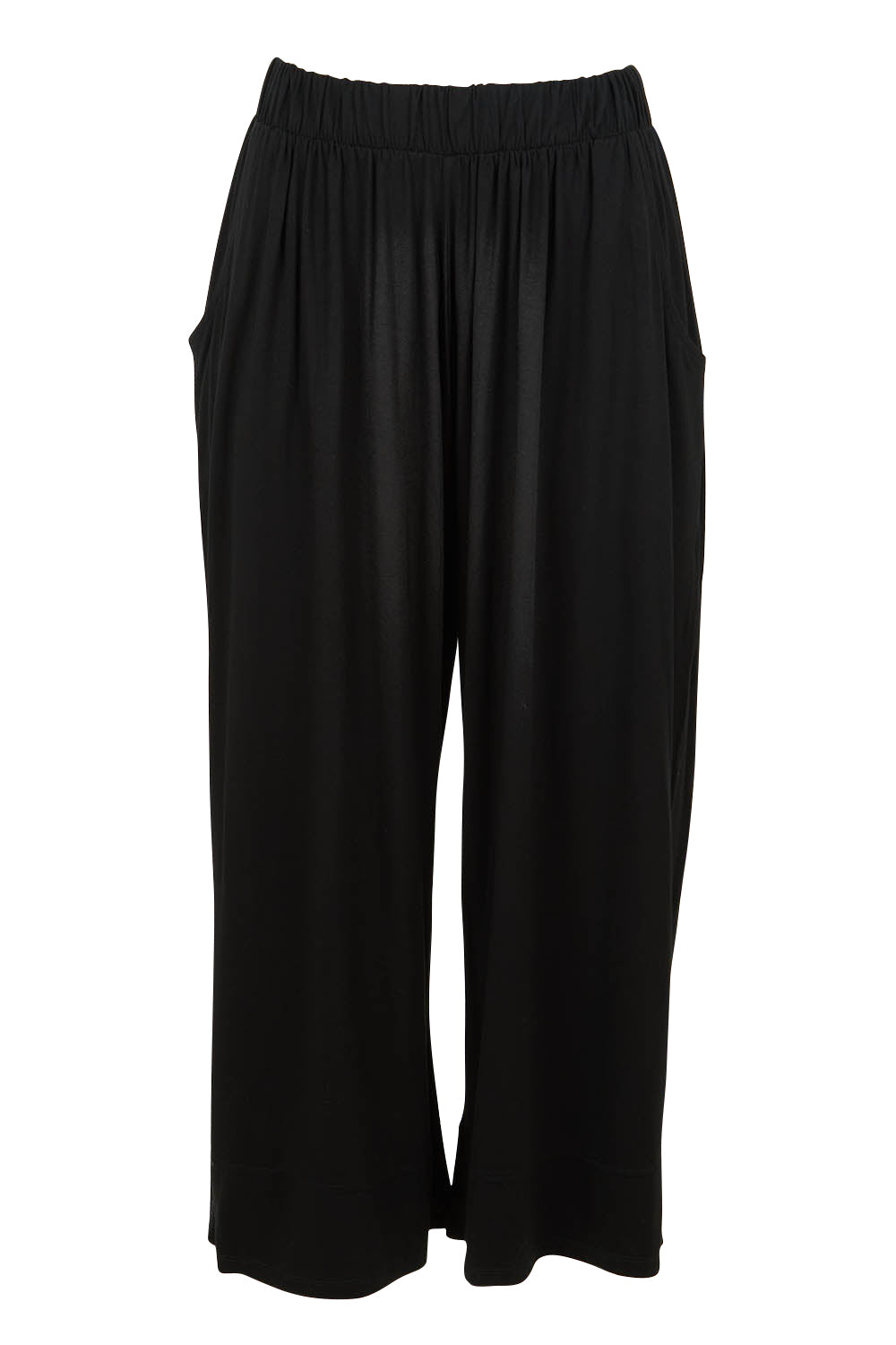Product shot of the Astrid Bamboo Wide Leg Pant in colour Black (Black), from the front