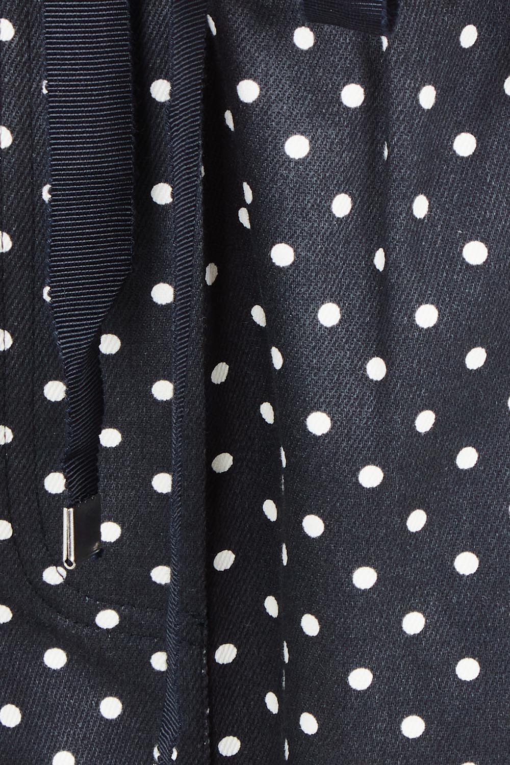 Product shot of the Kenzie Cotton Blend Jogger in colour Polkadot (Blue), detail