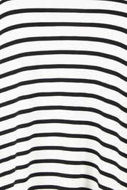 Product shot of the Yasmin Bamboo Long Sleeve Top in colour Blkstripe (White), detail