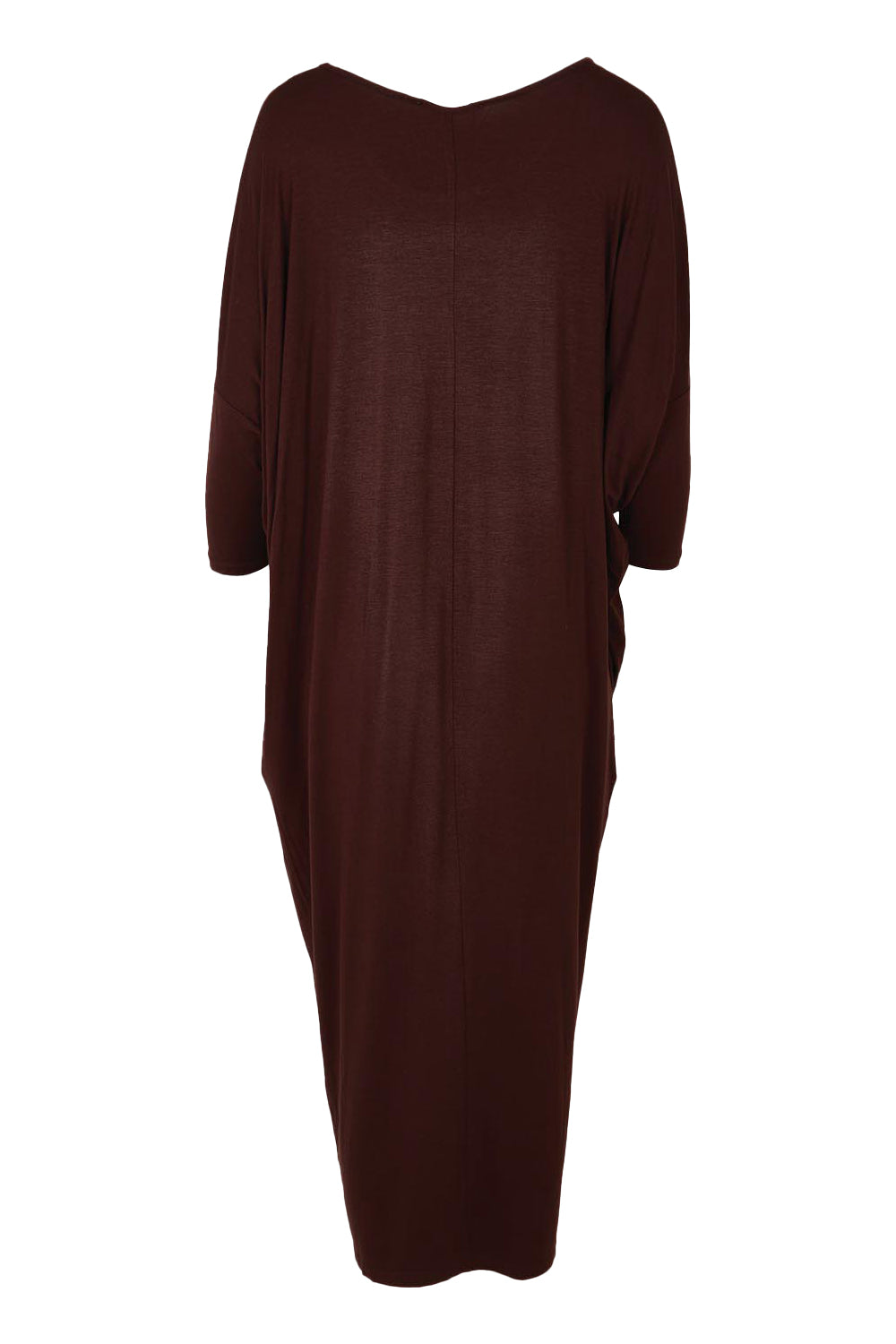 Product shot of the Melody Bamboo Dress in colour Chocolate, from the back