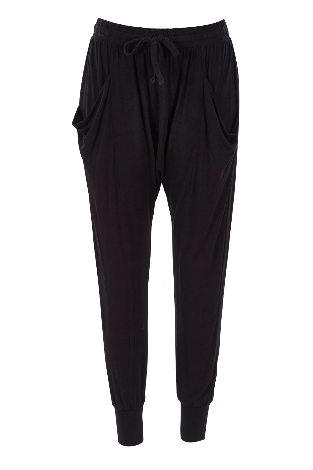 Product shot of the Barcelona Pant in colour Black (Black), from the front