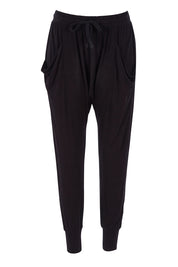 Product shot of the Barcelona Pant in colour Black (Black), from the front