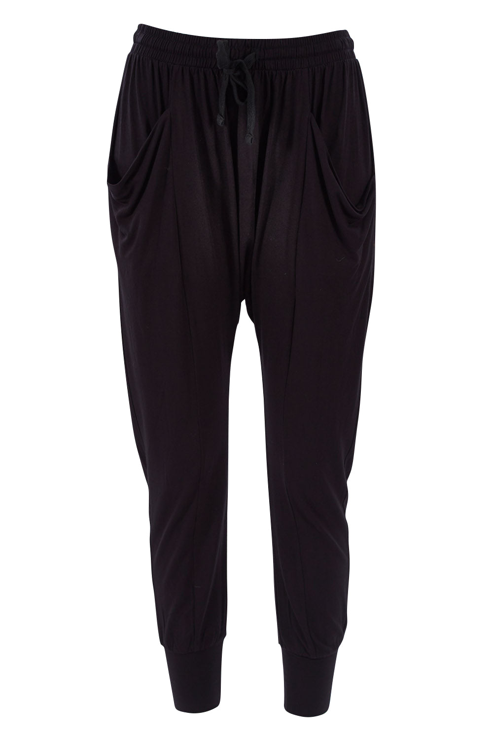 Product shot of the Barcelona Pant in colour Black (Black), from the front