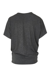 Product shot of the Maui Tee in colour Charcoal (Grey), from the back