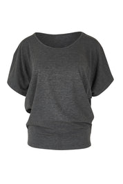 Product shot of the Maui Tee in colour Charcoal (Grey), from the front