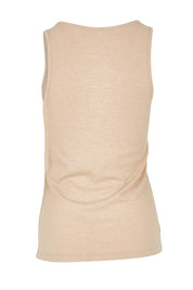 Product shot of the Tiana Cotton Blend Tank in colour Beige, from the back