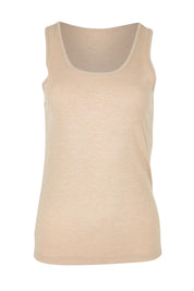 Product shot of the Tiana Cotton Blend Tank in colour Beige, from the front