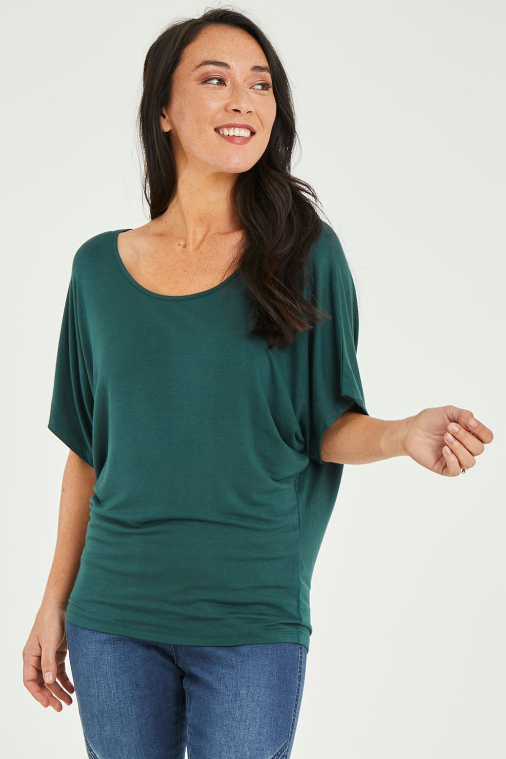 Betty Basics Women's Maui Stretch Tee in Green – birdsnest
