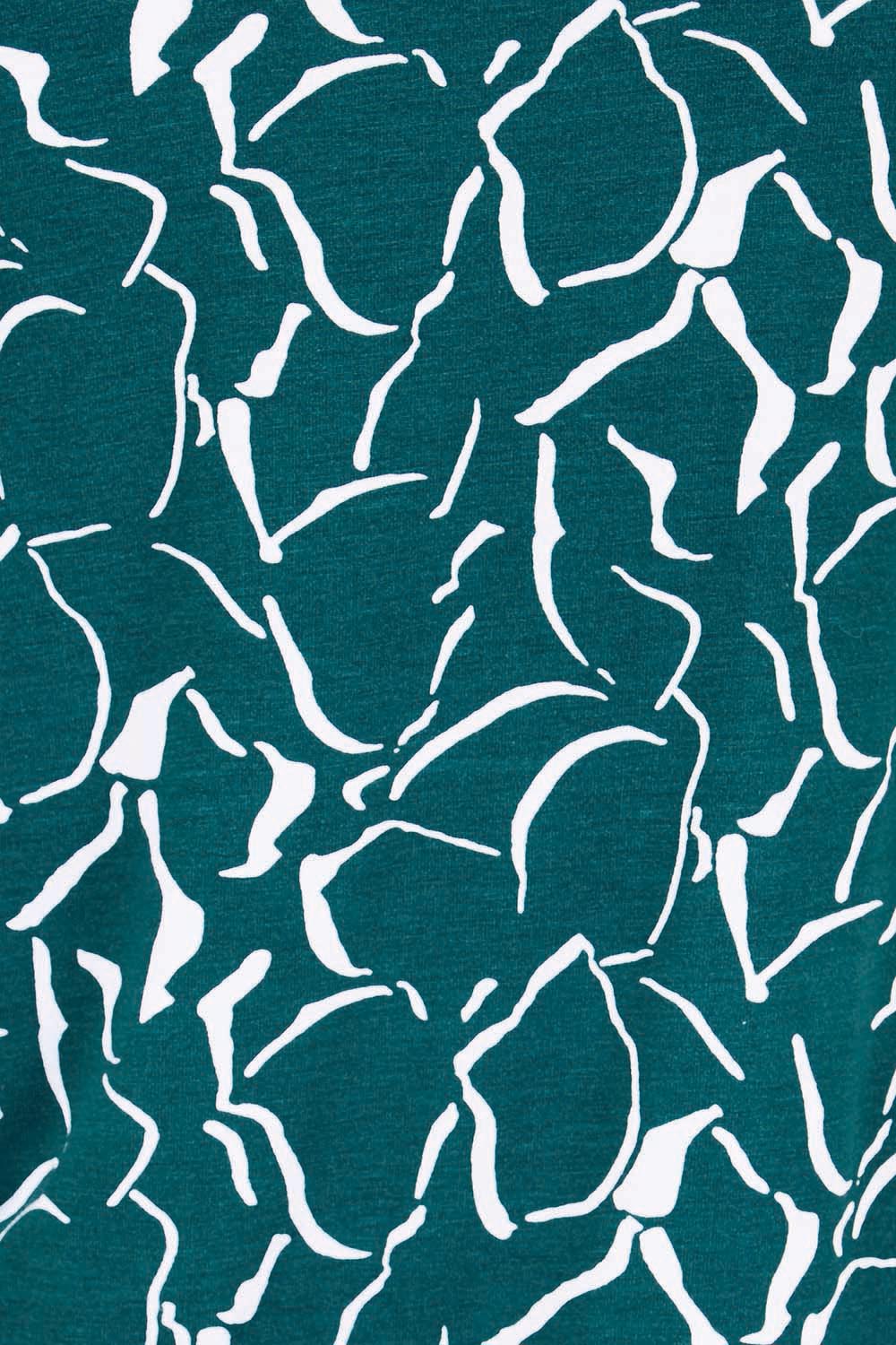 Product shot of the Victoria Viscose Tee – Teal in colour Teal, showing detail