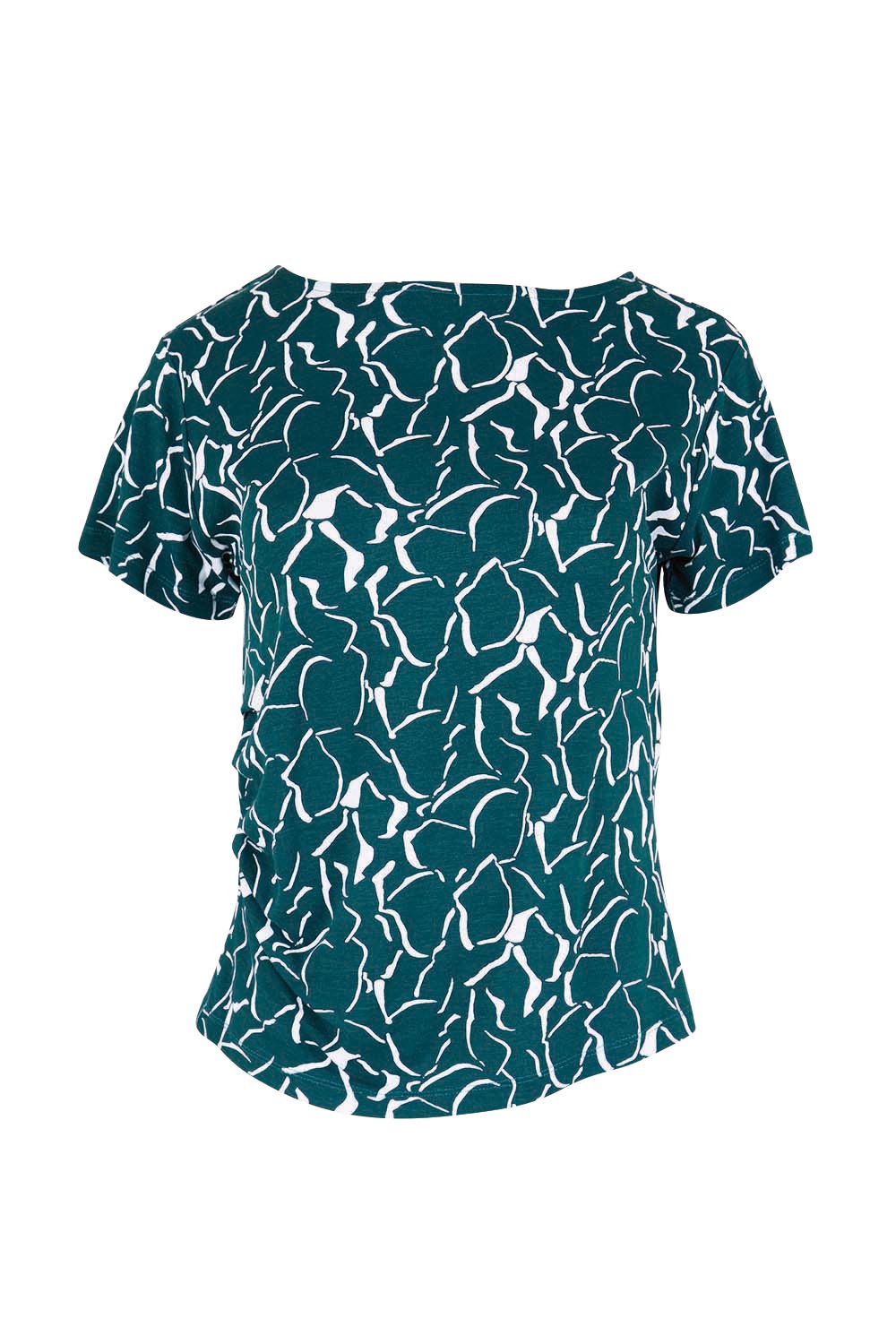 Product shot of the Victoria Viscose Tee – Teal in colour Teal, from the front