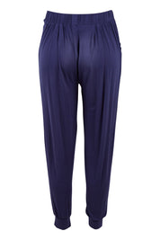 Product shot of the Paris Pant in colour Navy (Blue), from the back