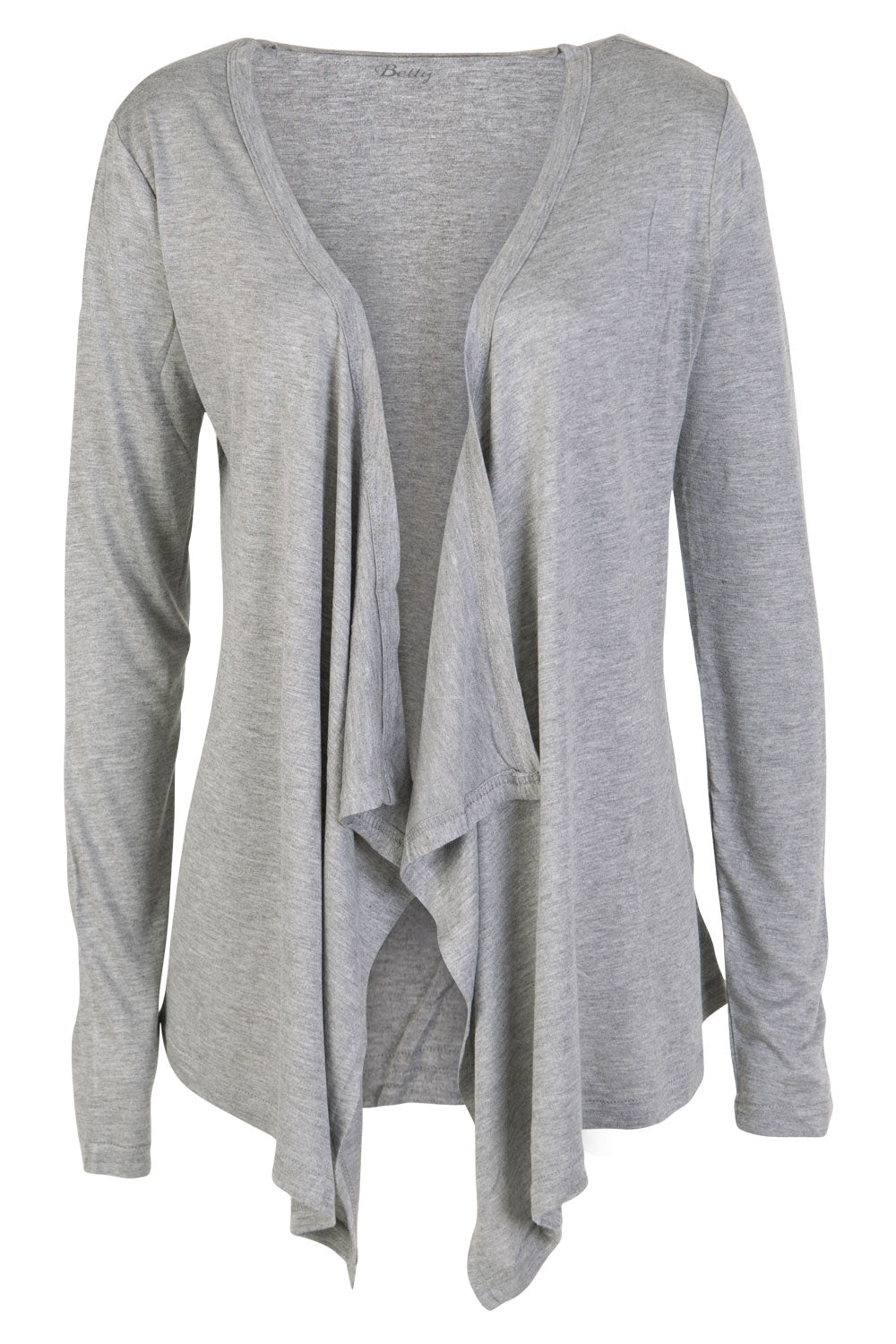 Product shot of the Melbourne Stretch Cardigan in colour SilverMarl (Grey), from the front