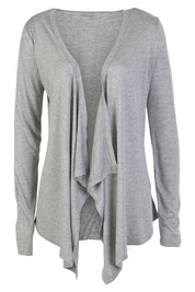 Product shot of the Melbourne Stretch Cardigan in colour SilverMarl (Grey), from the front
