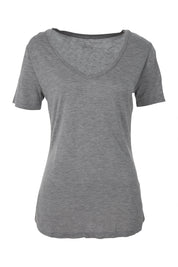 Product shot of the Manhattan Stretch Tee in colour SilverMarl (Grey), from the front