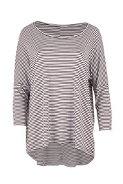 Product shot of the Milan 3/4 Sleeve Top in colour Nutmegstr, from the front