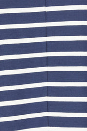 Product shot of the Milan 3/4 Sleeve Top in colour Paristripe (Blue), detail