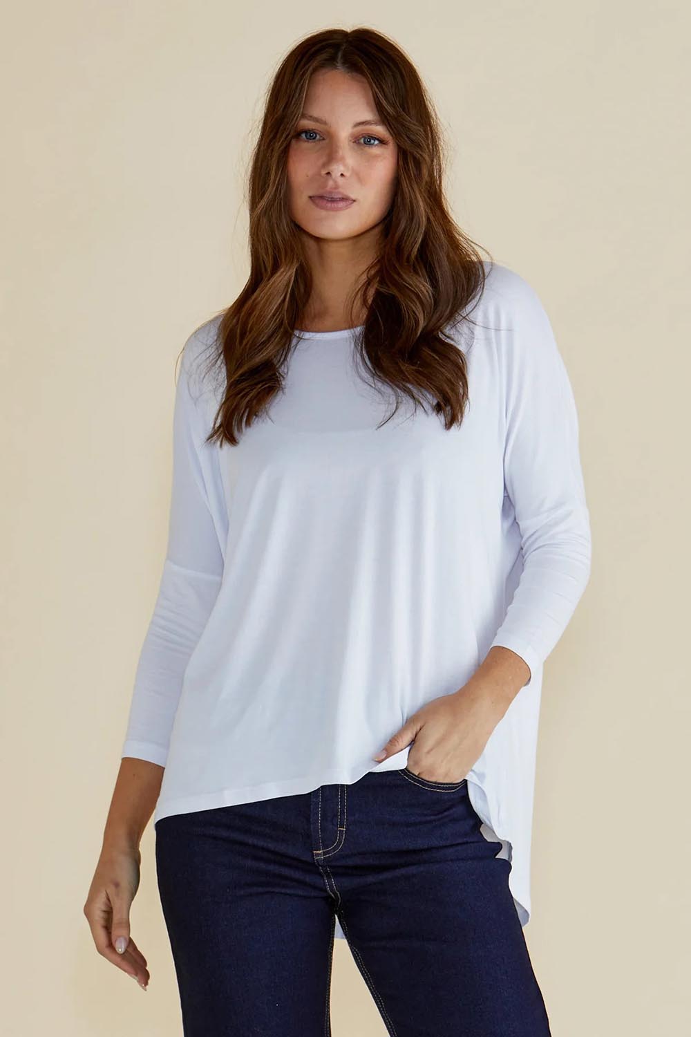 Milan Stretch Top - White