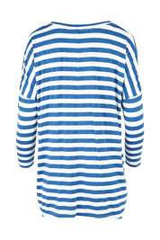 Product shot of the Geneva Tee in colour Whitestrip (White), from the back