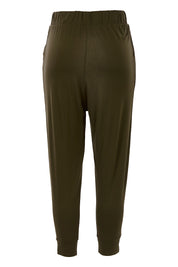 Product shot of the Darwin Pant in colour Olive (Green), from the back