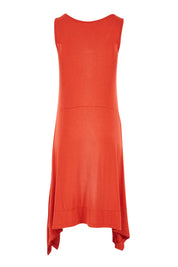Product shot of the Madrid Dress in colour Sunset, from the back