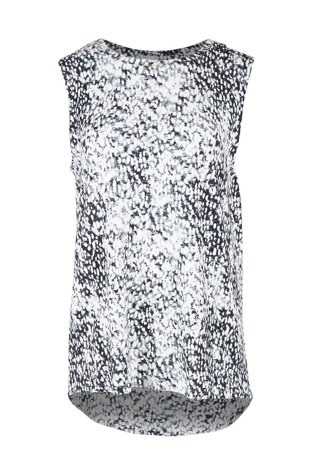 Product shot of the Capri Tank in colour Spotty (White), from the front