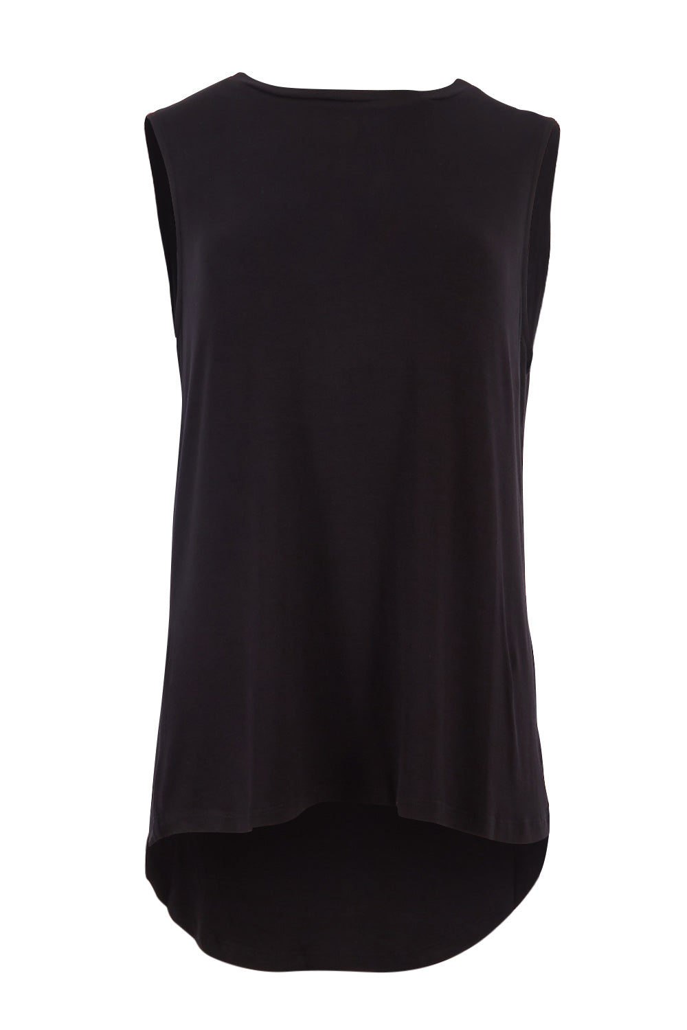 Product shot of the Capri Tank in colour Black (Black), from the front