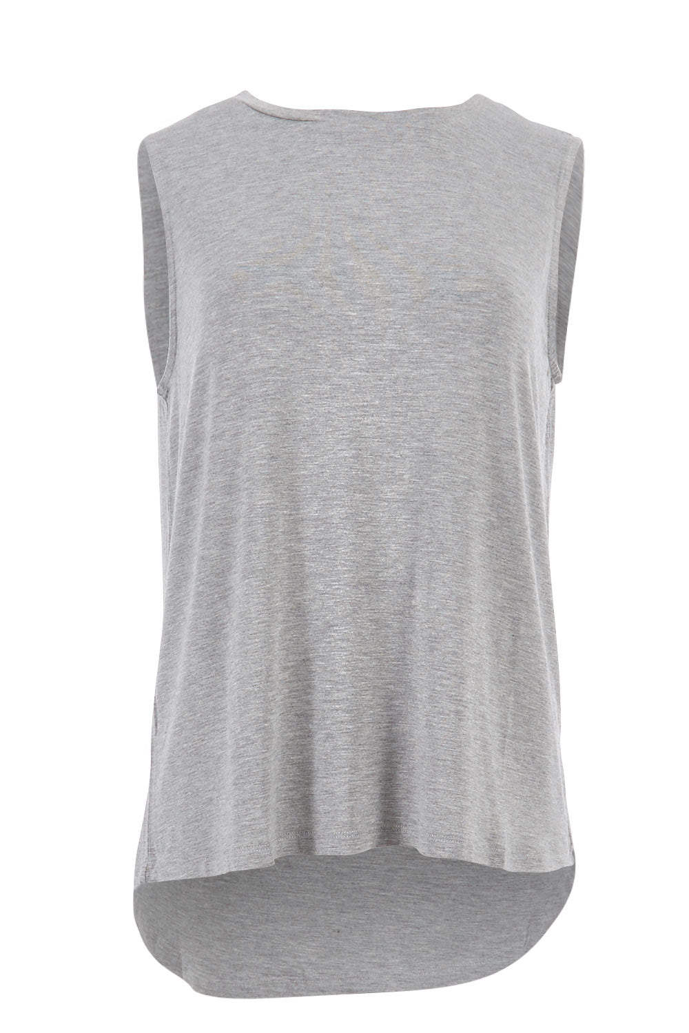 Product shot of the Capri Tank in colour SilverMarl (Grey), from the front