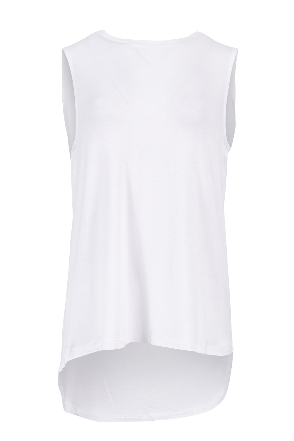 Product shot of the Capri Tank in colour White (White), from the front