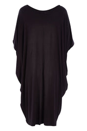 Product shot of the Maui Dress in colour Black (Black), from the back