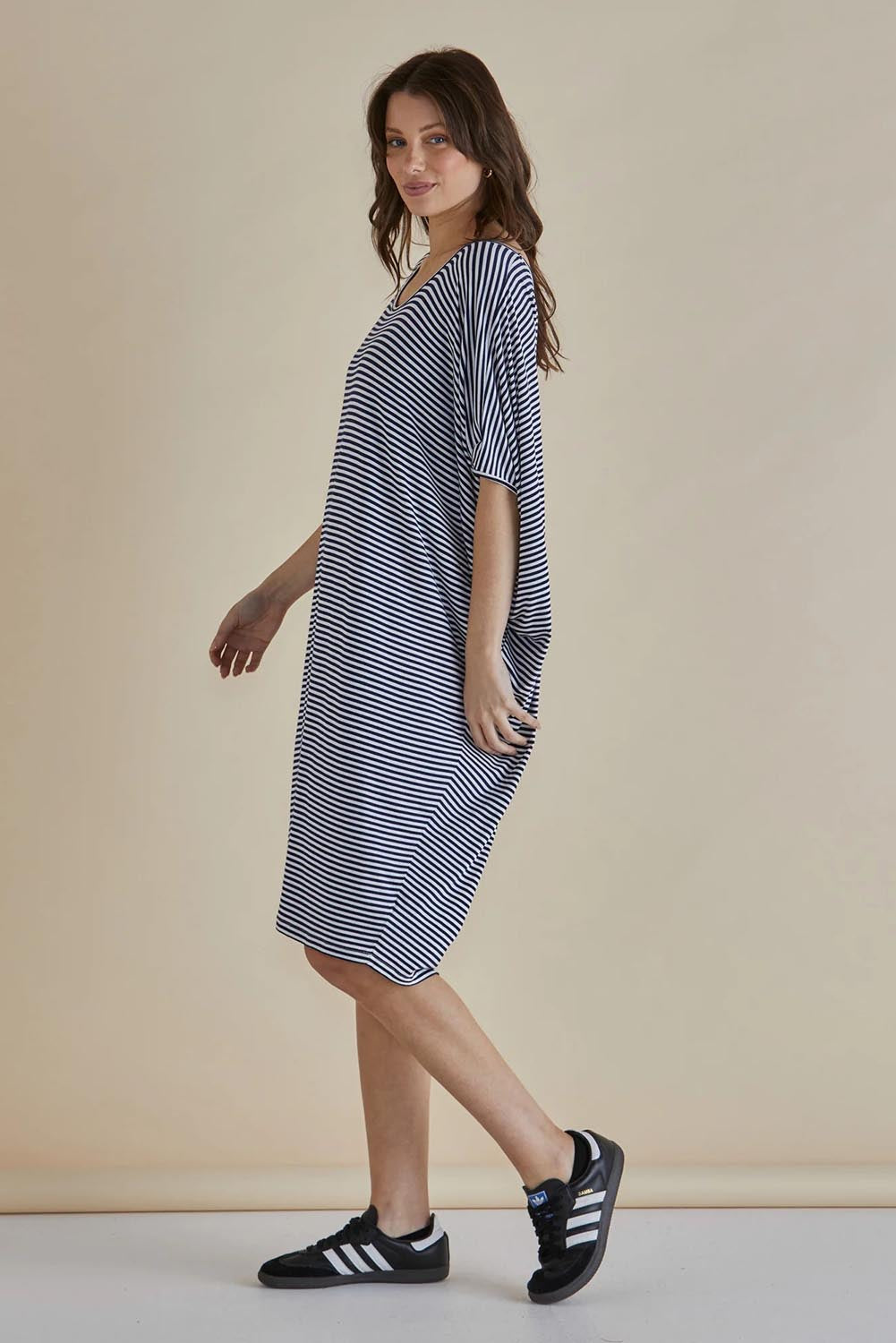 Maui Dress - Navywhite