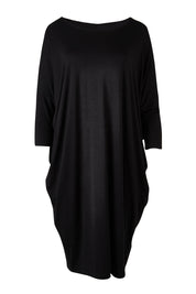 Product shot of the Lucia Dress in colour Black (Black), from the back