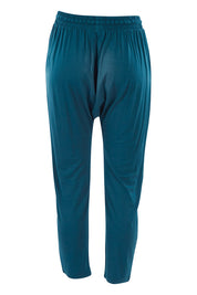 Product shot of the Hamilton Pant in colour Teal (Green), from the back
