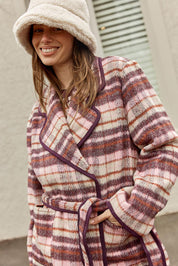 Sundae Wool Blend Coat – Wine