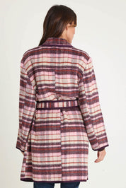 Sundae Wool Blend Coat – Wine
