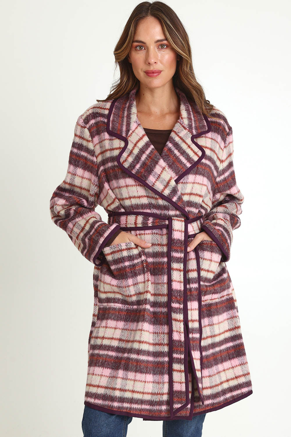 Sundae Wool Blend Coat – Wine