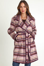 Sundae Wool Blend Coat – Wine