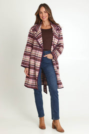 Sundae Wool Blend Coat – Wine