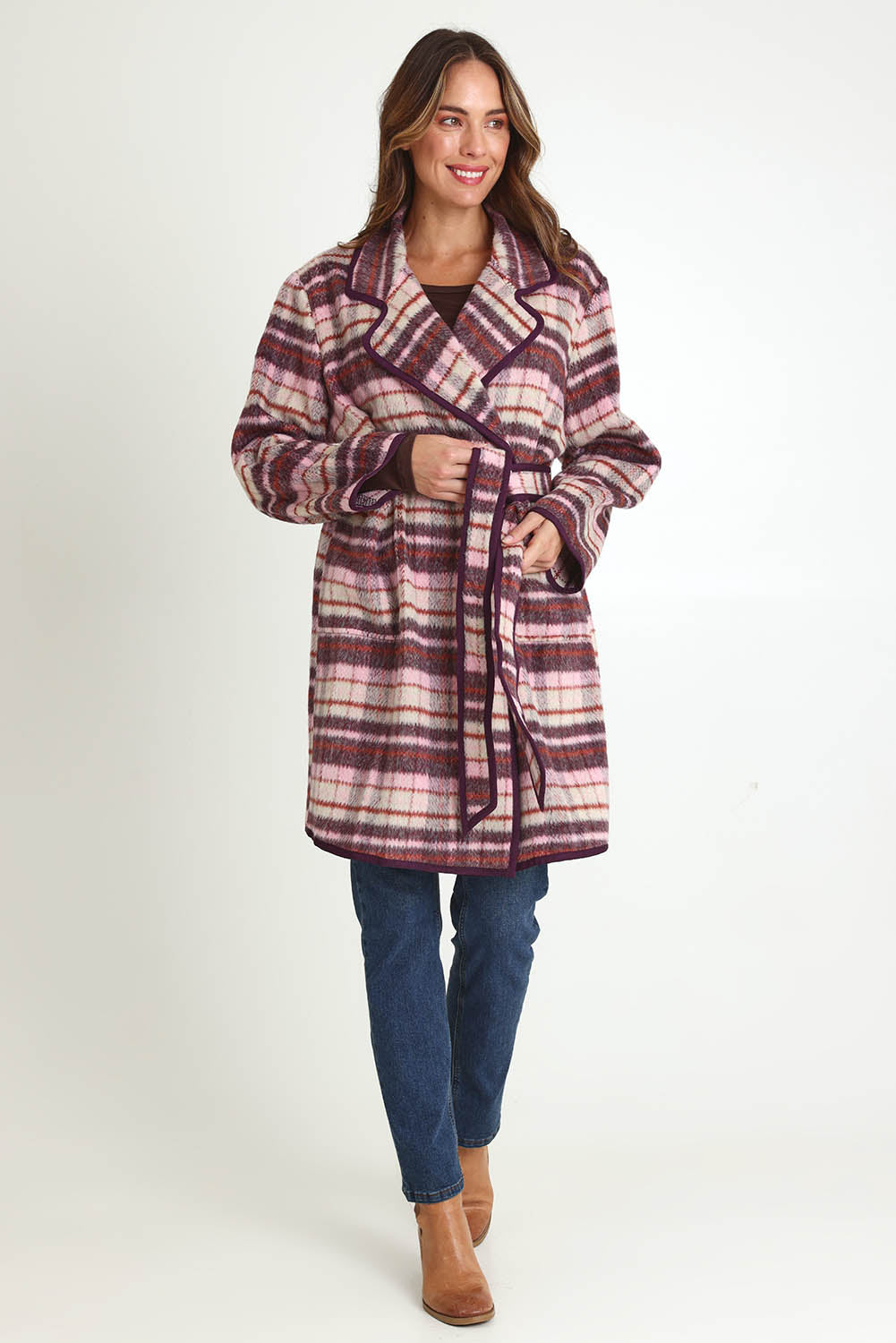 Sundae Wool Blend Coat – Wine