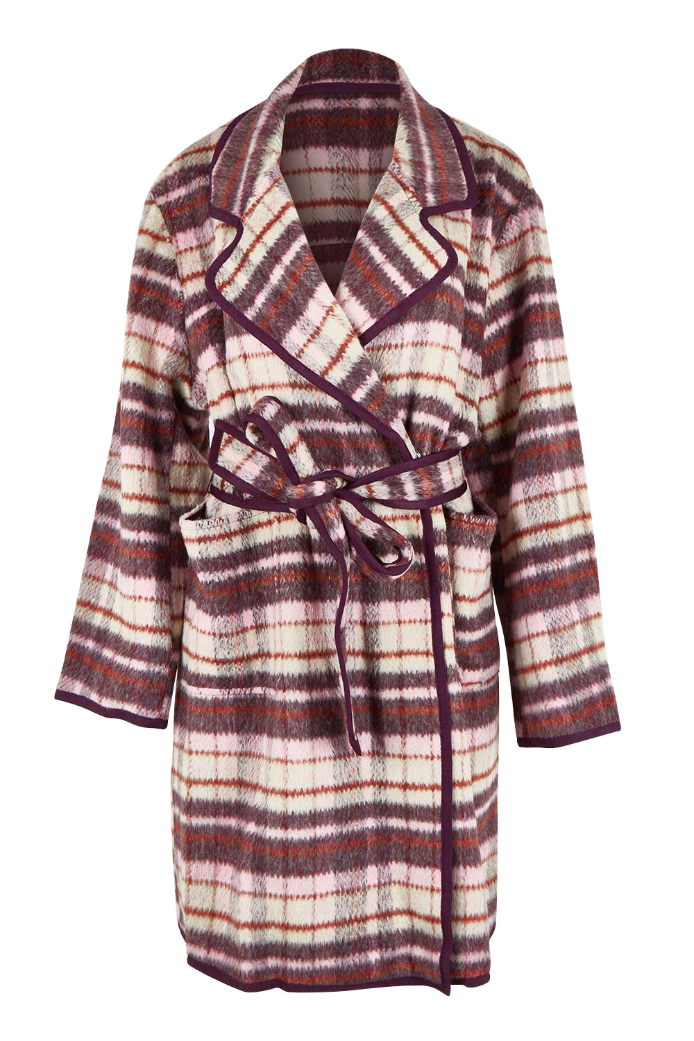 Sundae Wool Blend Coat – Wine