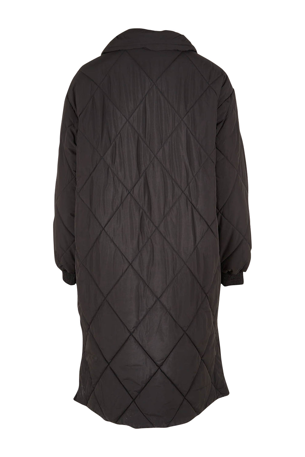 Product shot of the Tribeca Puffer Jacket in colour Black (Black), from the back