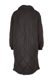 Product shot of the Tribeca Puffer Jacket in colour Black (Black), from the back