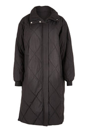 Product shot of the Tribeca Puffer Jacket in colour Black (Black), from the front