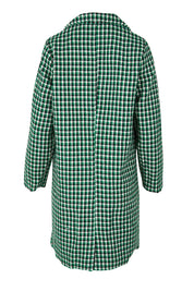 Product shot of the Wanda Coat in colour Greenhound (Green), from the back