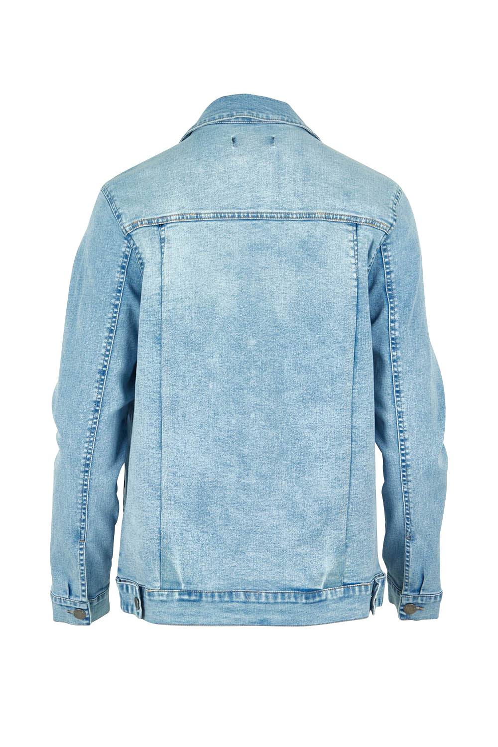 Product shot of the Mayfair Denim Jacket in colour Vintage (Blue), from the back