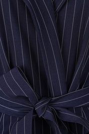 Product shot of the Mayla Duster in colour Bluepinstr (Blue), detail