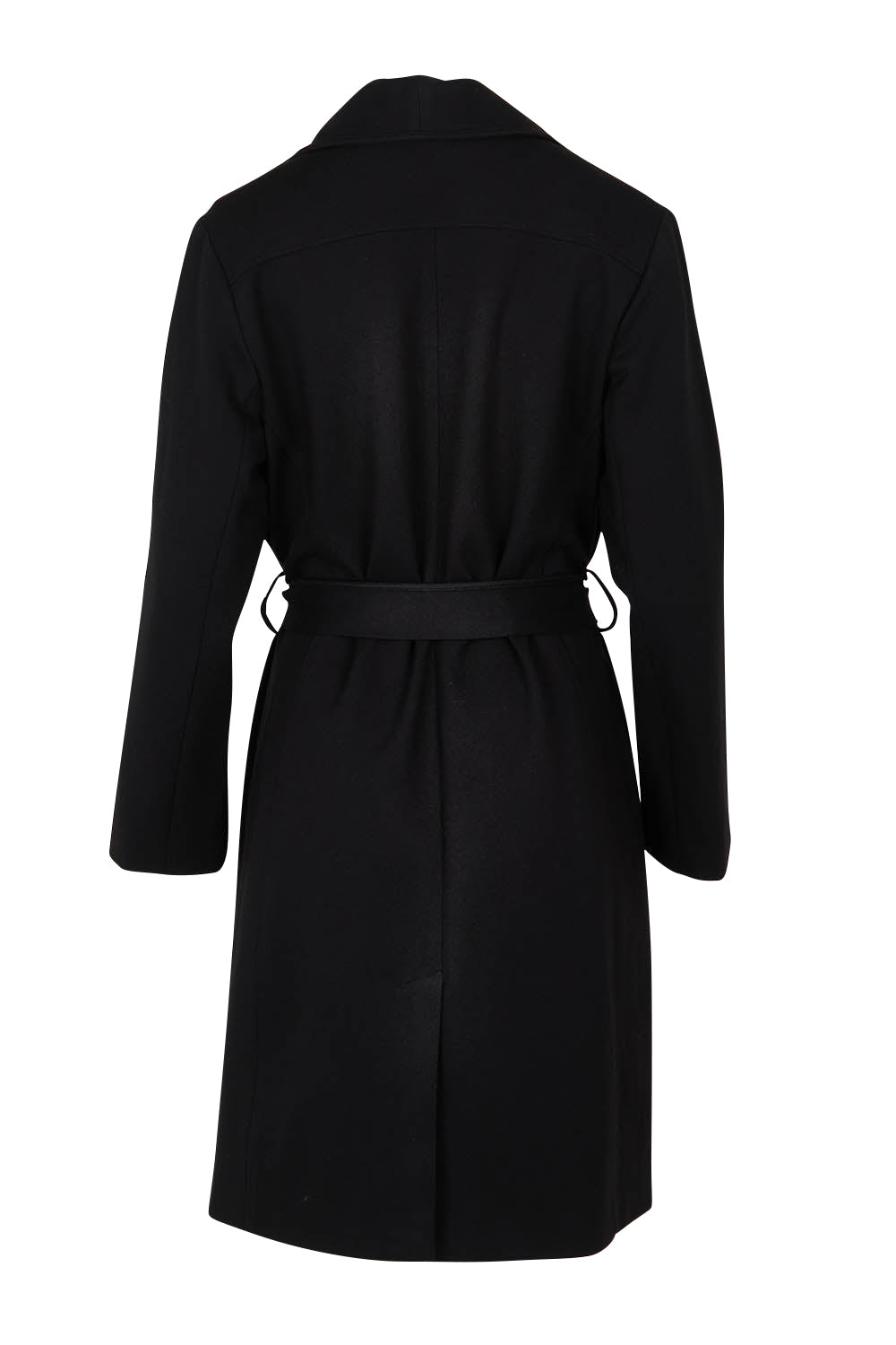 Product shot of the Gabriel Coat in colour Black (Black), from the back