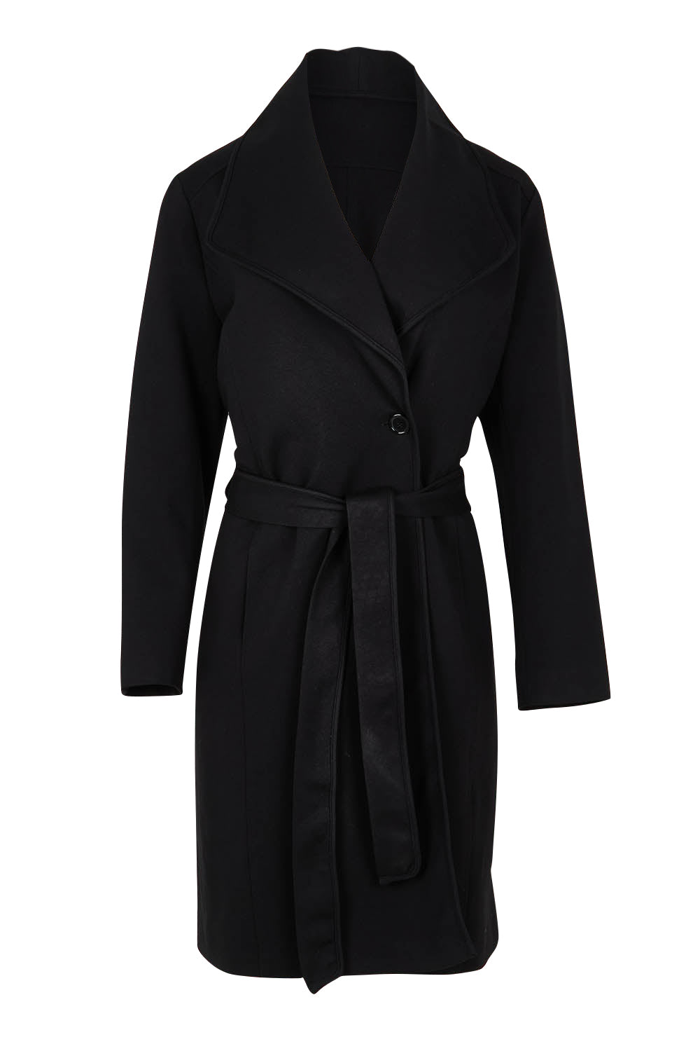 Product shot of the Gabriel Coat in colour Black (Black), from the front