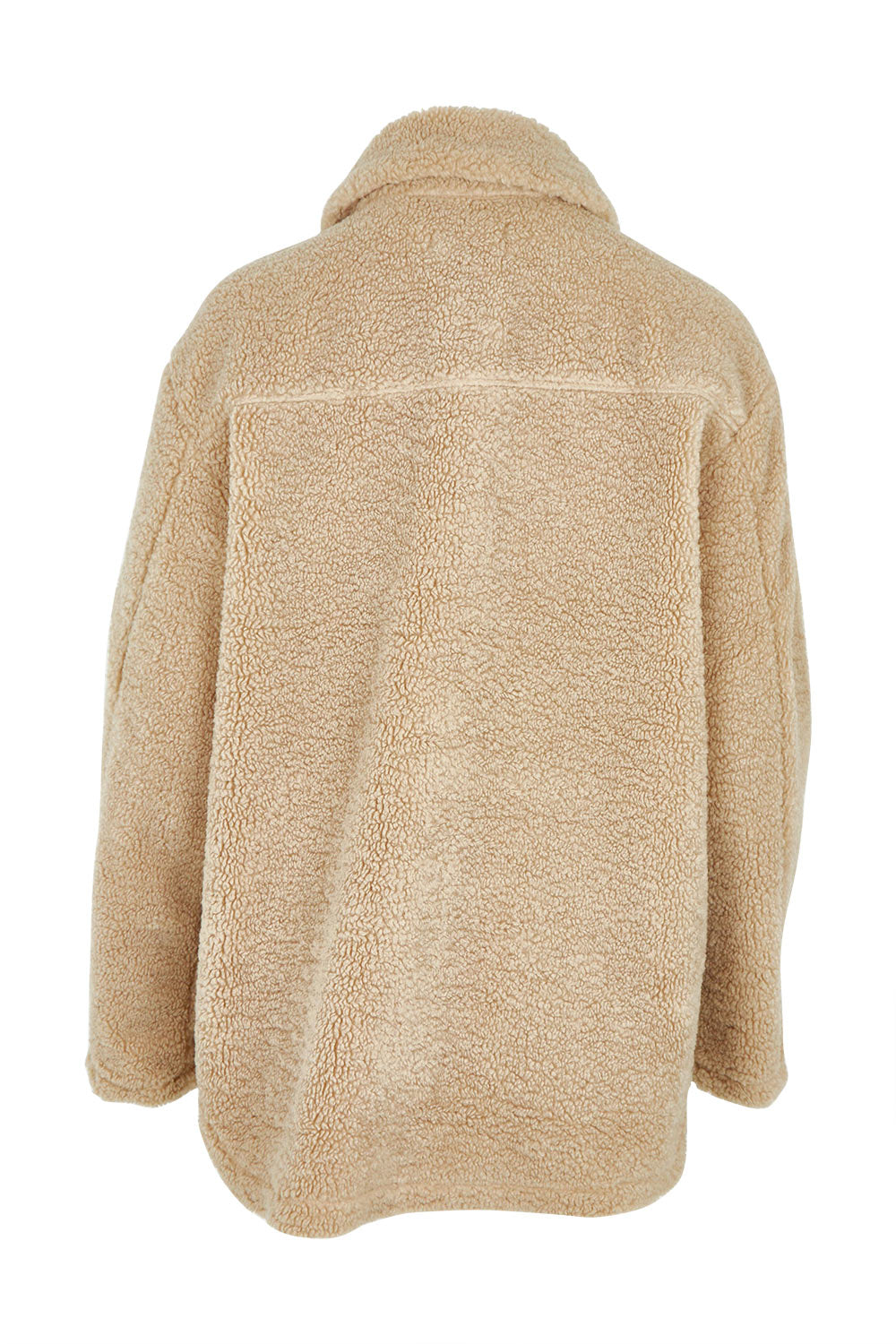 Product shot of the Teddy Jacket in colour Latte, from the back